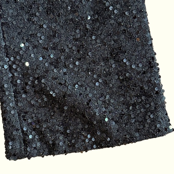 NWT Flora Bea NYC Boutique Kelsey Black Sequin cropped flare pants lined Sz S - Picture 9 of 11